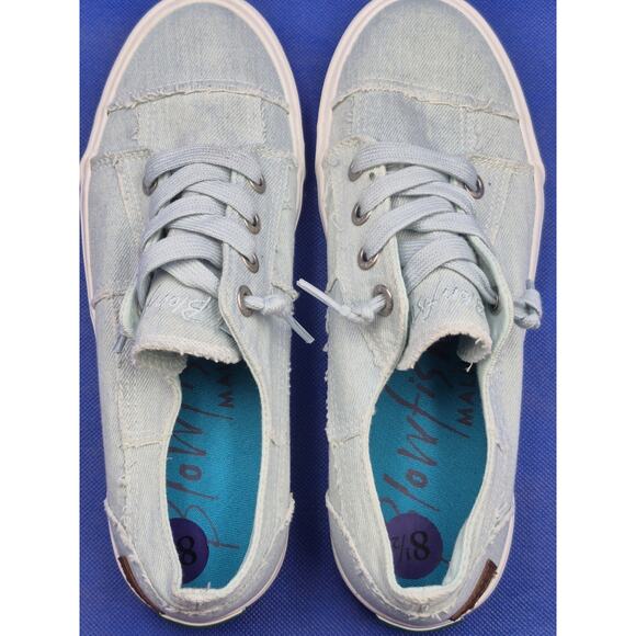 Blowfish Malibu Distressed Canvas Slide-On Sneakers Women 8.5/6/39 Light Green - Picture 7 of 11